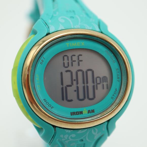 Timex Ironman 30 Years Womens Digital Watch Blue Green NO INDIGLO w New Battery - Picture 8 of 16